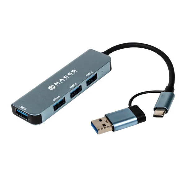 NACEB HUB USB-C/A A 4 PUERTOS USB3.0 NA-0126