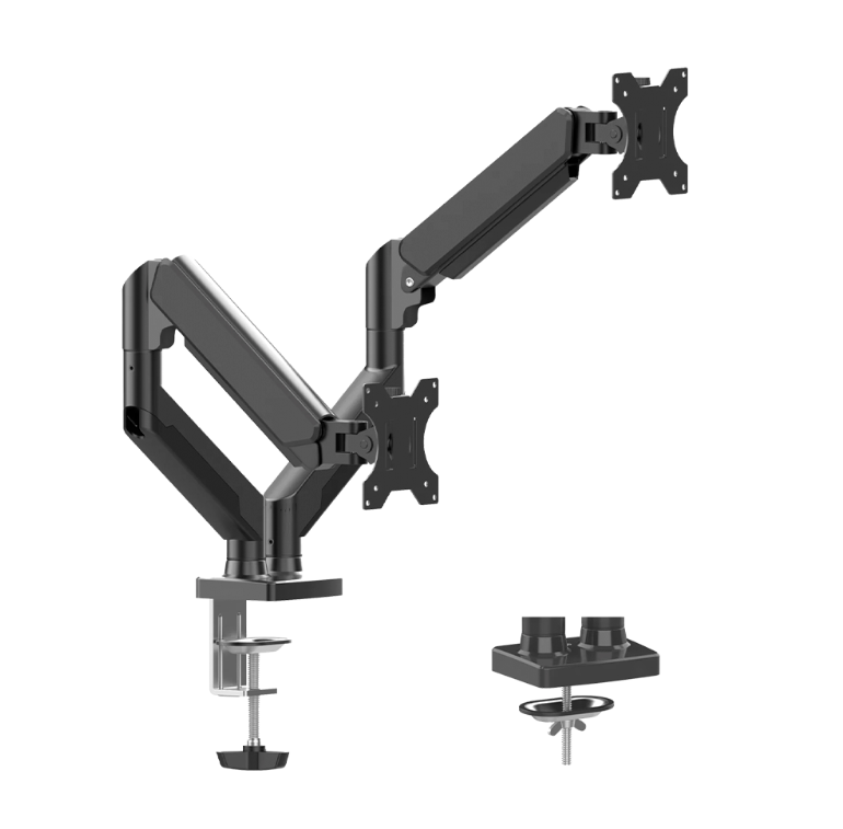 NACEB SOPORTE ARTICULADO DE ESCRITORIO PARA 2 MONITORES NEGRO N