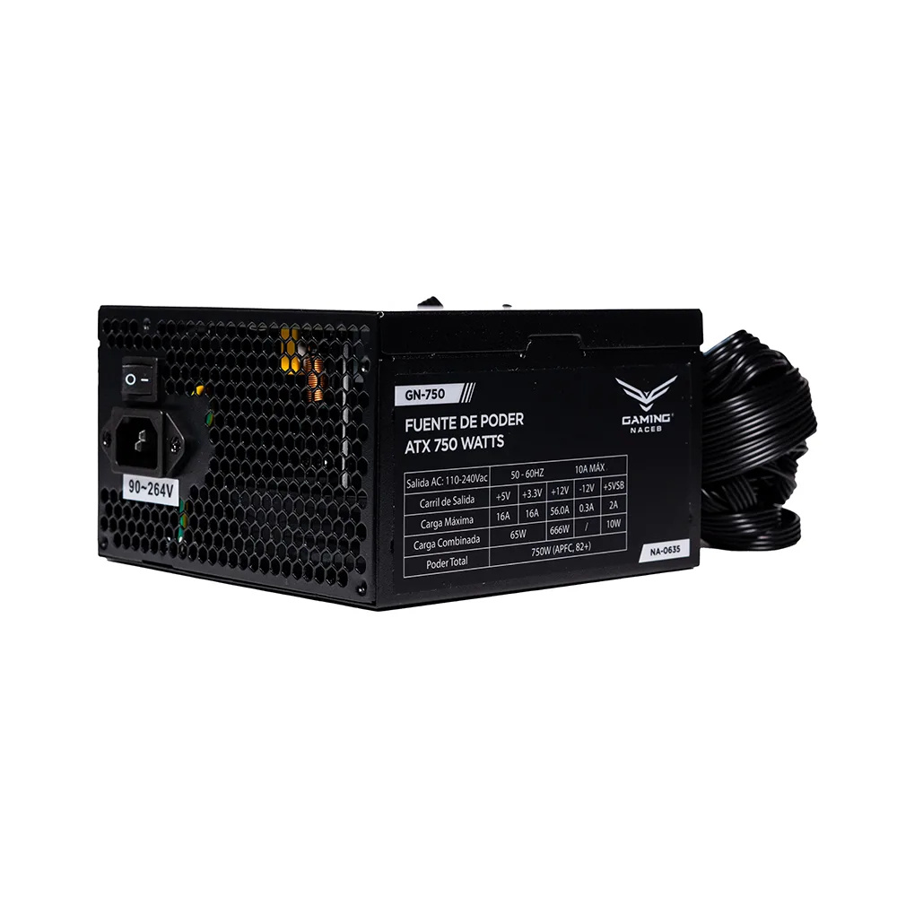 NACEB FUENTE DE PODER 750W ATX MODULAR 80+ BRONZE NA-0635
