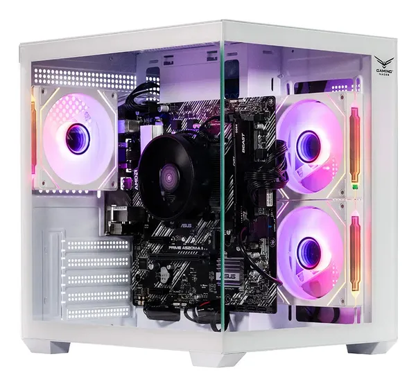 NACEB GABINETE GAMER C/VENTANA M-ATX BLANCO 3 VENTILADORES RGB NA-