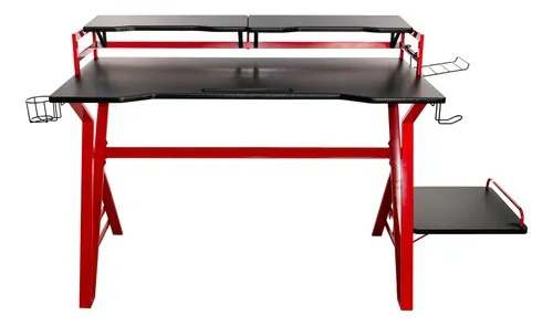 NACEB ESCRITORIO GAMER CON BASE ROJO/NEGRO NA-0646