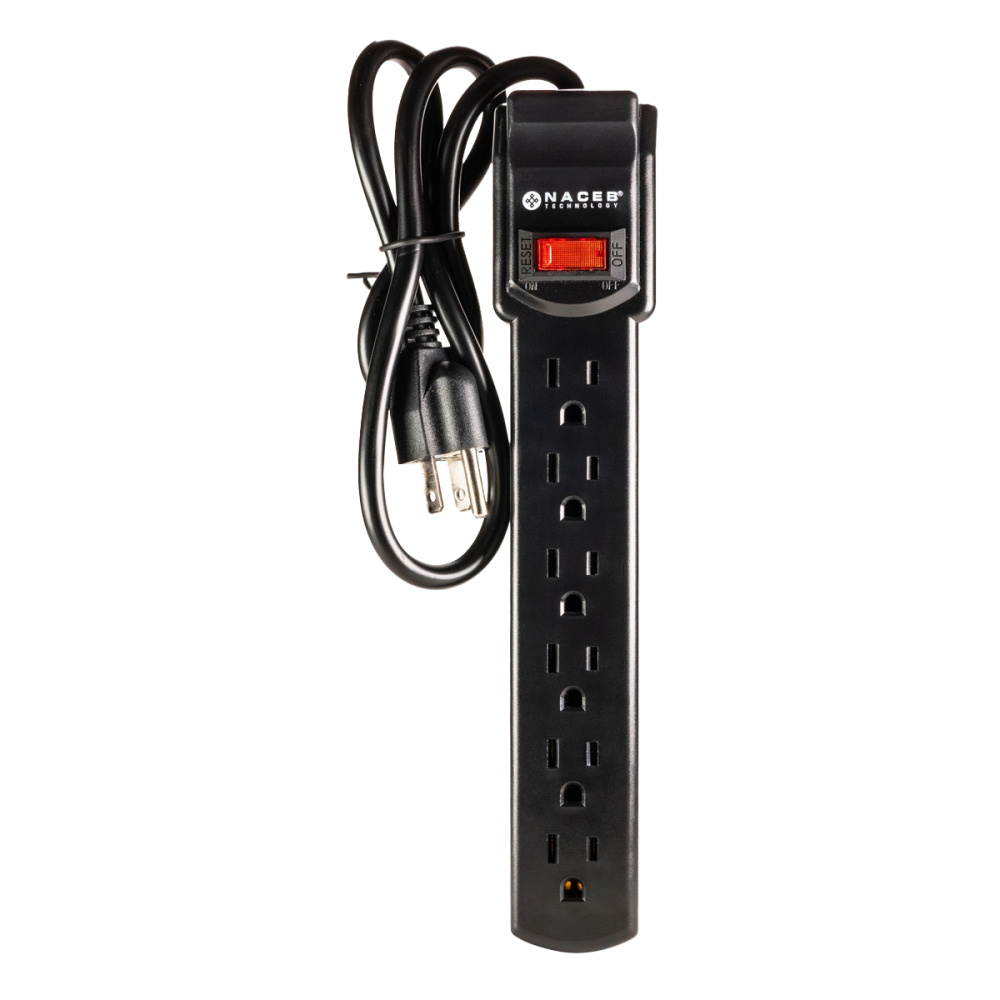 NACEB BARRA MULTICONTACTOS 6 SOCKET CON SWITCH NA-0706