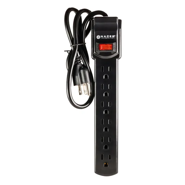 NACEB BARRA MULTICONTACTOS 6 SOCKET CON SWITCH NA-0706