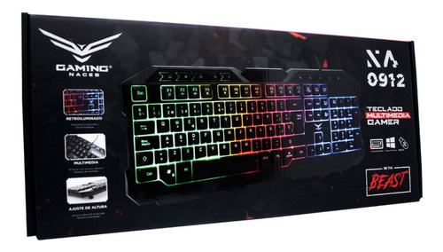 TECLADO GAMER RETROILUMINADO NA CEB MULTIMEDIA ANTI-GHOSTING ESP