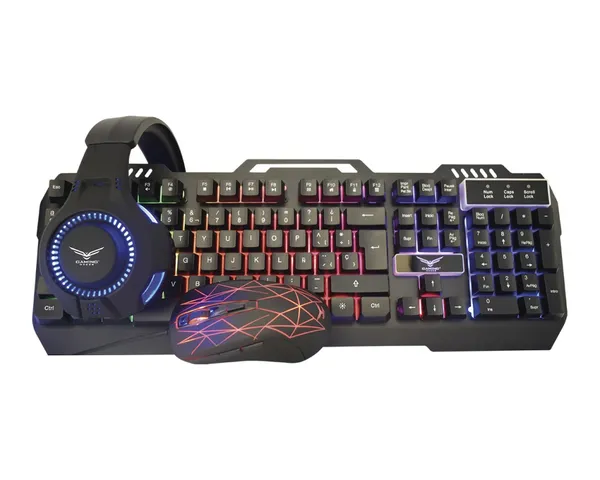 KIT GAMER 4 EN 1 TECLADO/MOUSE HEADSET/MOUSEPAD