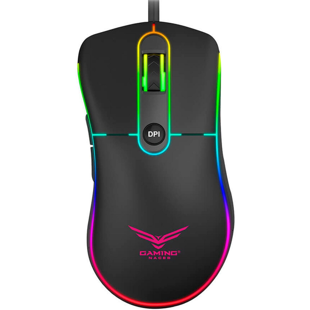 MOUSE GAMER NACEB 0933 ALAMBRIC O 3200 DPI RETROILUMINADO NEGRO