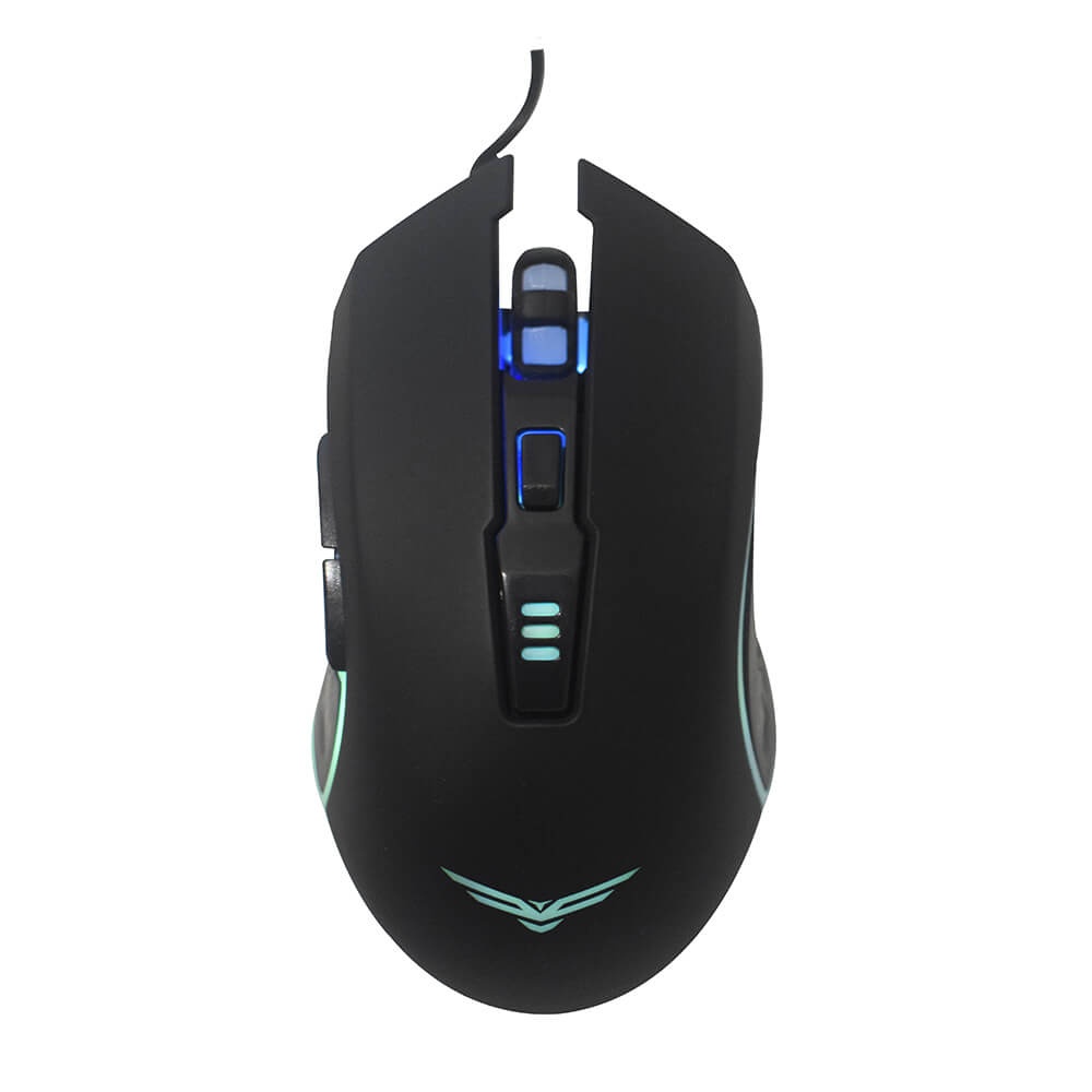 MOUSE GAMER NACEB HORUS LED ALAMBRICO OPTICO 3200 DPI NEGRO