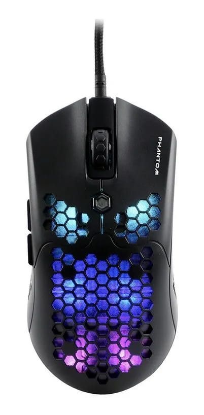 MOUSE GAMER RGB PHANTOM SENSOR PAW 3325 CON SOFTWARE 6 BOTONES