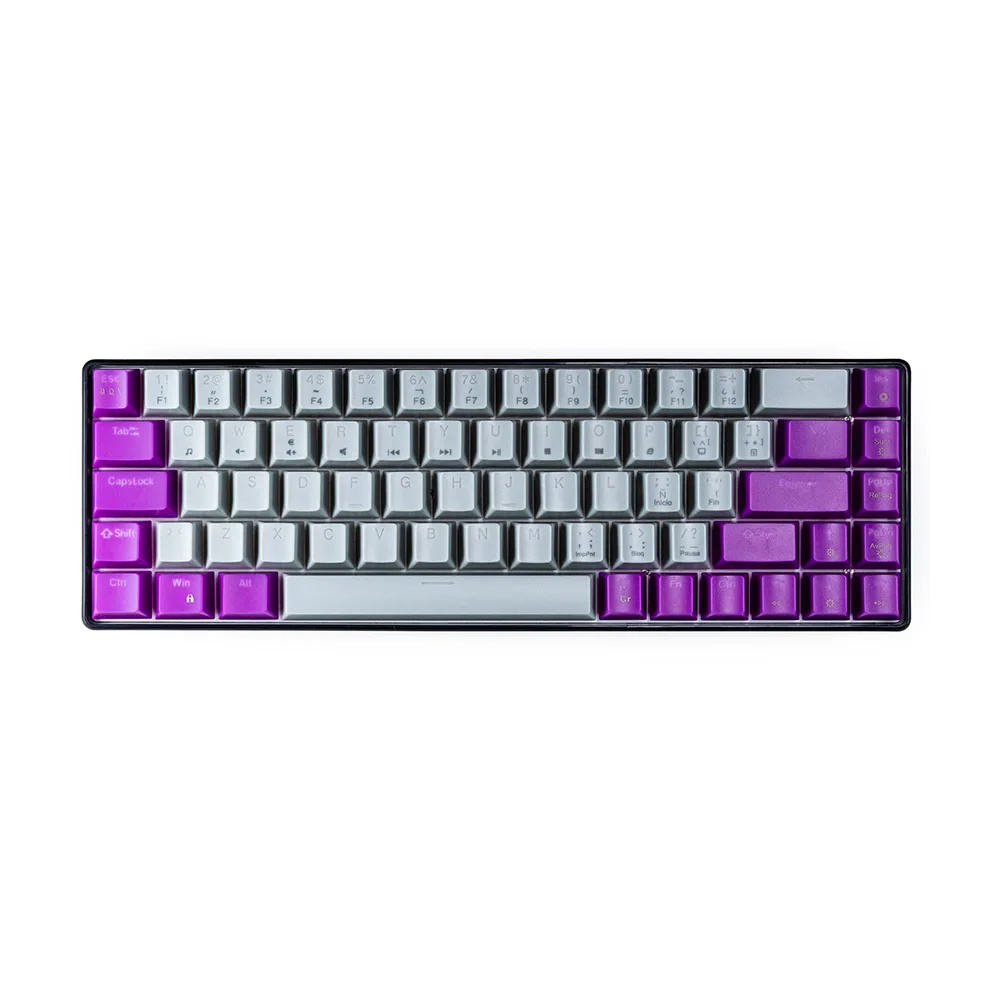 NACEB TECLADO MECANICO RGB 69 TECLAS GRIS CON EXTRA KEYCAPS NA-0