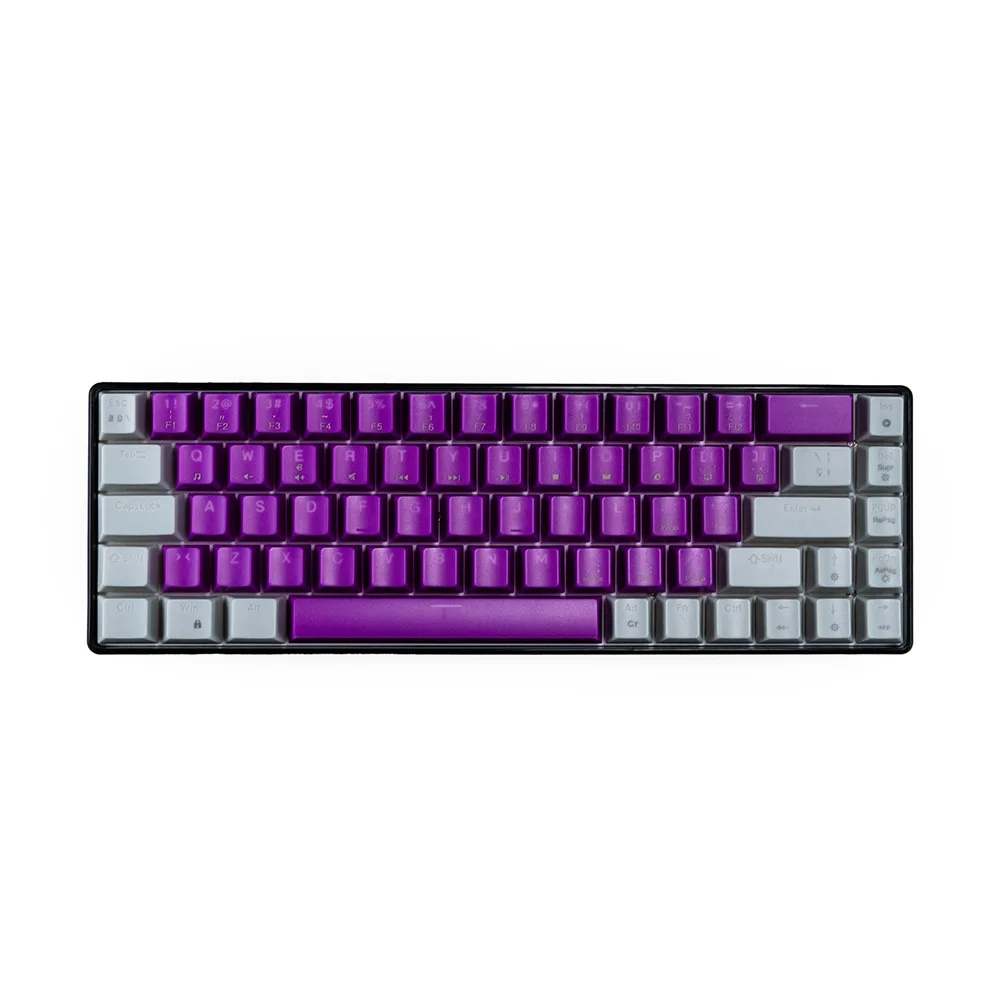 NACEB TECLADO MECANICO RGB 69 TECLAS MORADO CON EXTRA KEYCAPS NA-