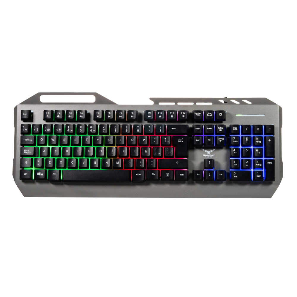 NACEB TECLADO METALICO MULTIMED CYBER STEEL NA-0966