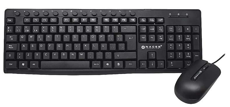 KIT TECLADO/MOUSE NACEB NEGRO USB/OPTICO/QWERTY