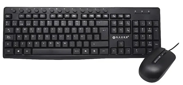 KIT TECLADO/MOUSE NACEB NEGRO USB/OPTICO/QWERTY