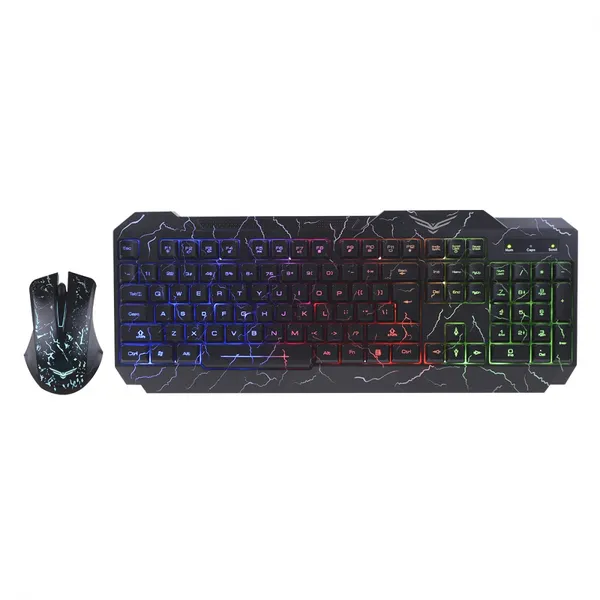 KIT TECLADO Y MOUSE GAMER NACEB 633 RETROILUMINADO ERGONOMICO NEGR