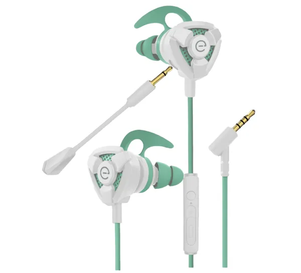 AUDIFONOS CON MICROFONO DESMOTABLE - BLANCO/VERDE