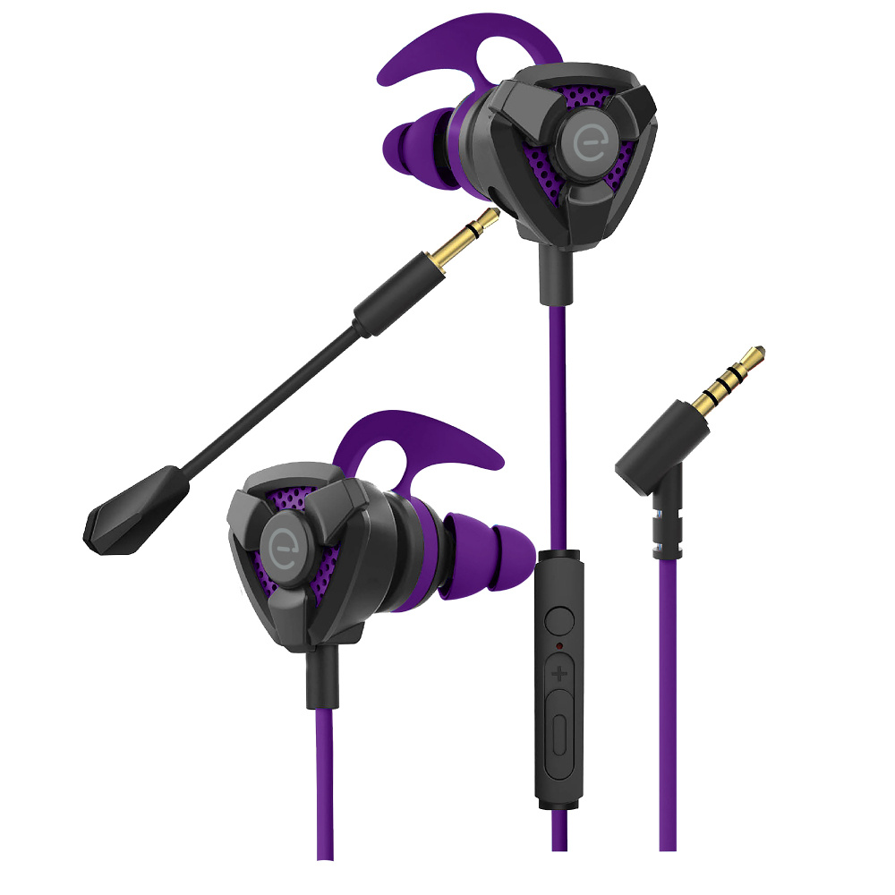 AUDIFONOS CON MICROFONO DESMOTABLE - NEGRO/MORADO