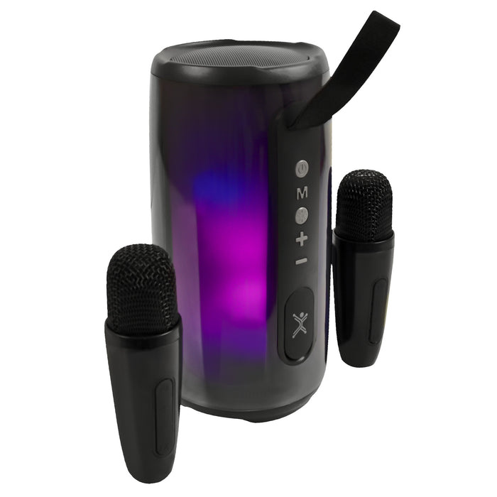 BOCINA INALAMBRICA RGB CON 2 MI CROFONOS INALAMBRICOS COSMO