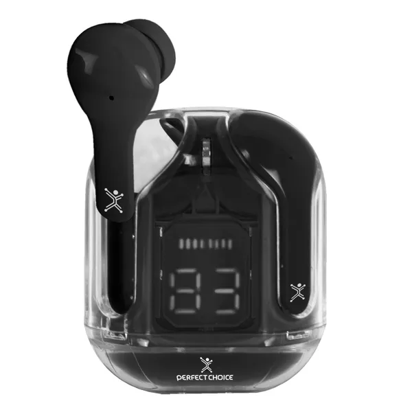 AUDFONOS BT CON ESTUCHE TRANSP ARENTE - CLEARBEAT  NEGRO CON INDIC