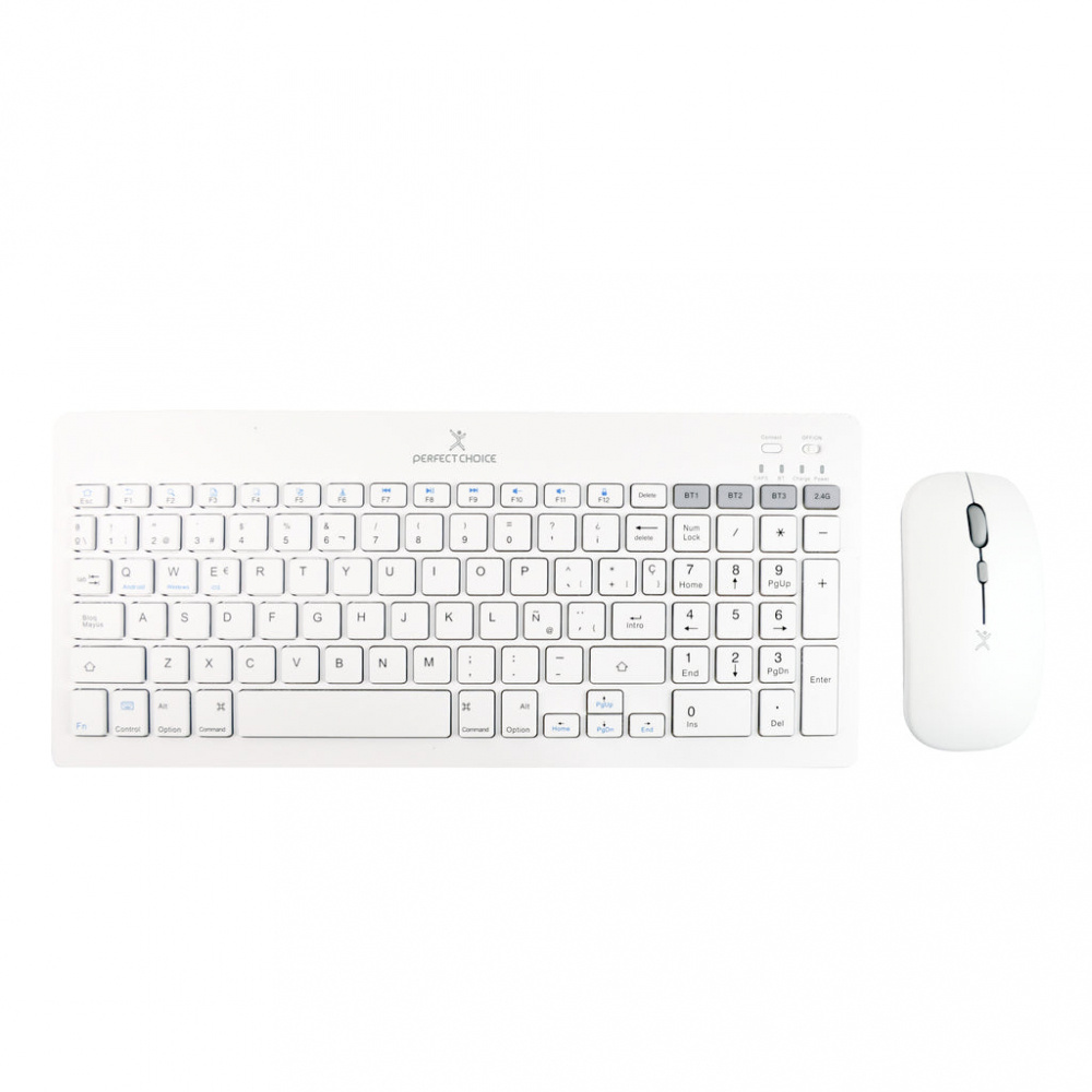 KIT TECLADO 2.4 GHZ BT RECARGABLE ZEBRARY - BLANCO