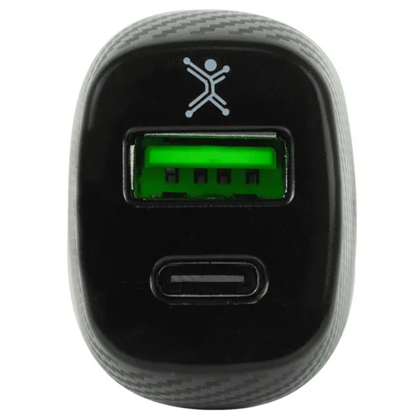 CARGADOR DE CORRIENTE PARA AUTO 38W USB A Y TIPO C