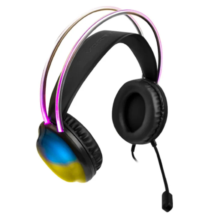DIADEMA GAMER TRANSPARENTE RGB - HELUMO