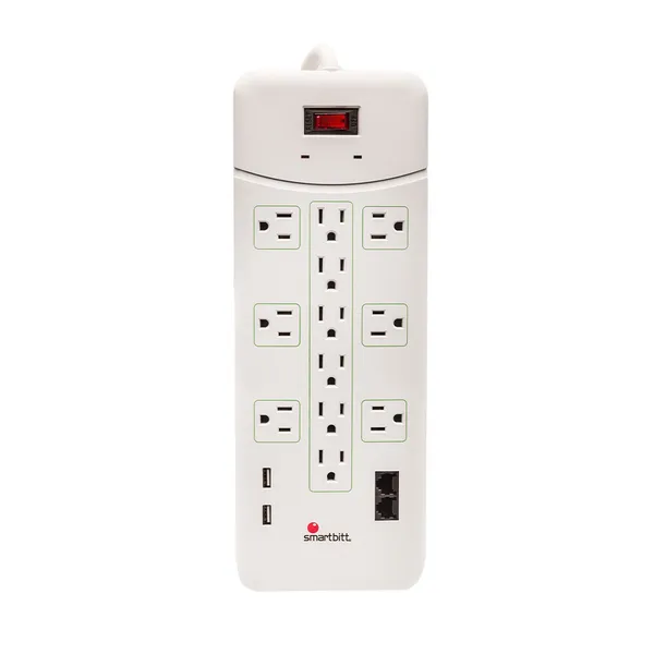 SUPRESOR DE PICOS SMARTBITT 1350J 12 CONTACTOS 2 PUERTOS USB