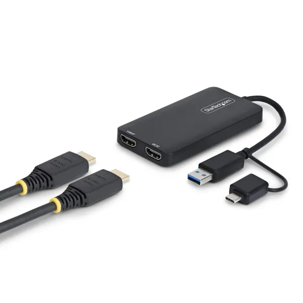 ADAPTADOR USB A 2X HDMI - USB USB-C - 1X 4K30HZ  - 1X 1080P