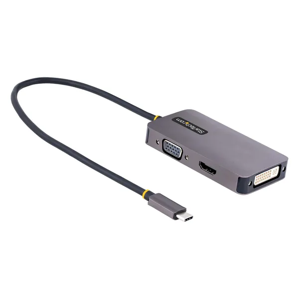 ADAPTADOR DE VIDEO USBC HDMI VGA DVI 4K 60HZ ALUMINIO