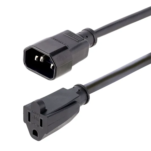 CABLE DE 1M 3FT DE EXTENSION IEC 60320 C14 A NEMA 5-15R