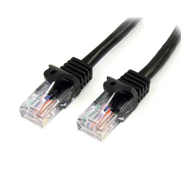CABLE DE RED 0.5M NEGRO CAT5E ETHERNET SIN ENGANCHE
