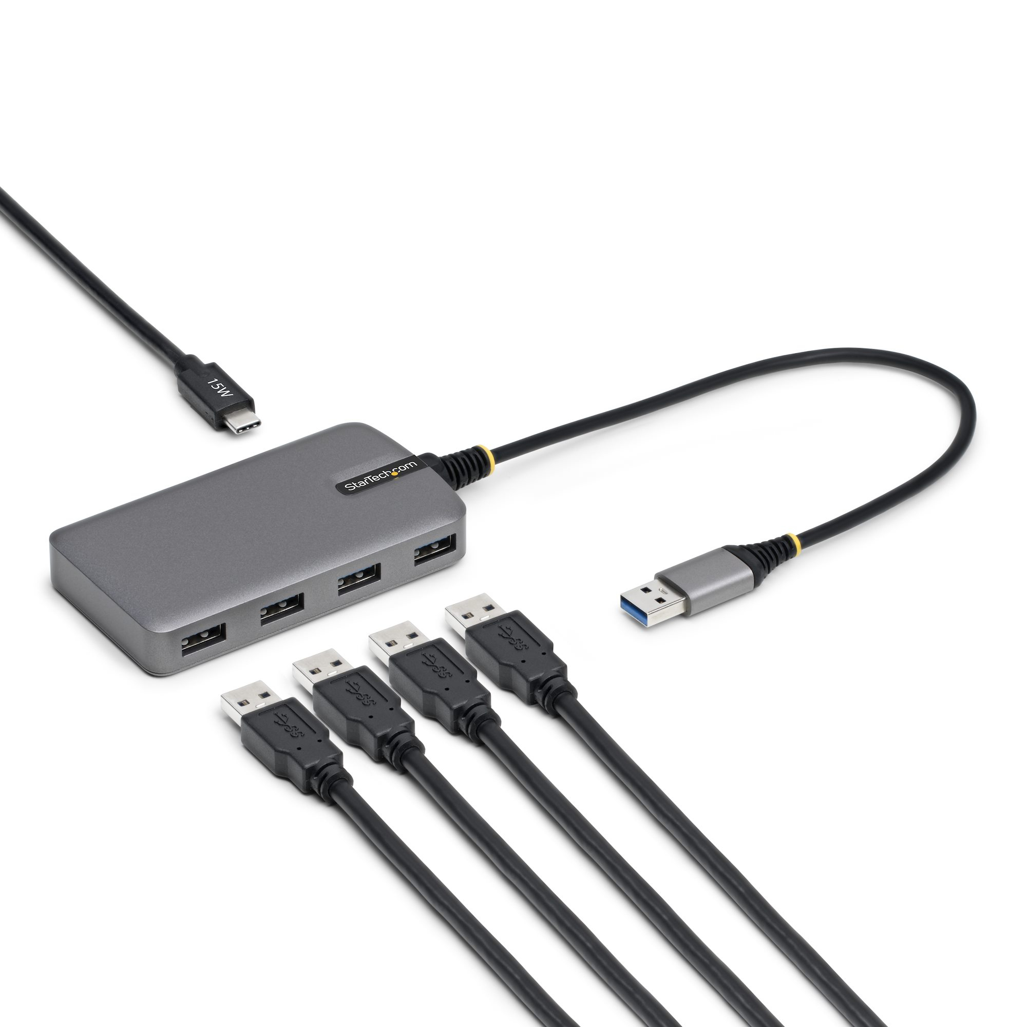 HUB USB-A DE 4 PUERTOS - USB 3.0 5GB  ALIMENTADO POR EL BUS
