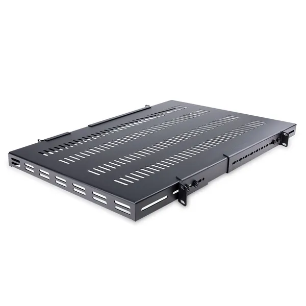 CHAROLA FIJA 1U 150KG DE RACK VENTILADA DE PROFUNDIDAD AJUSTABLE