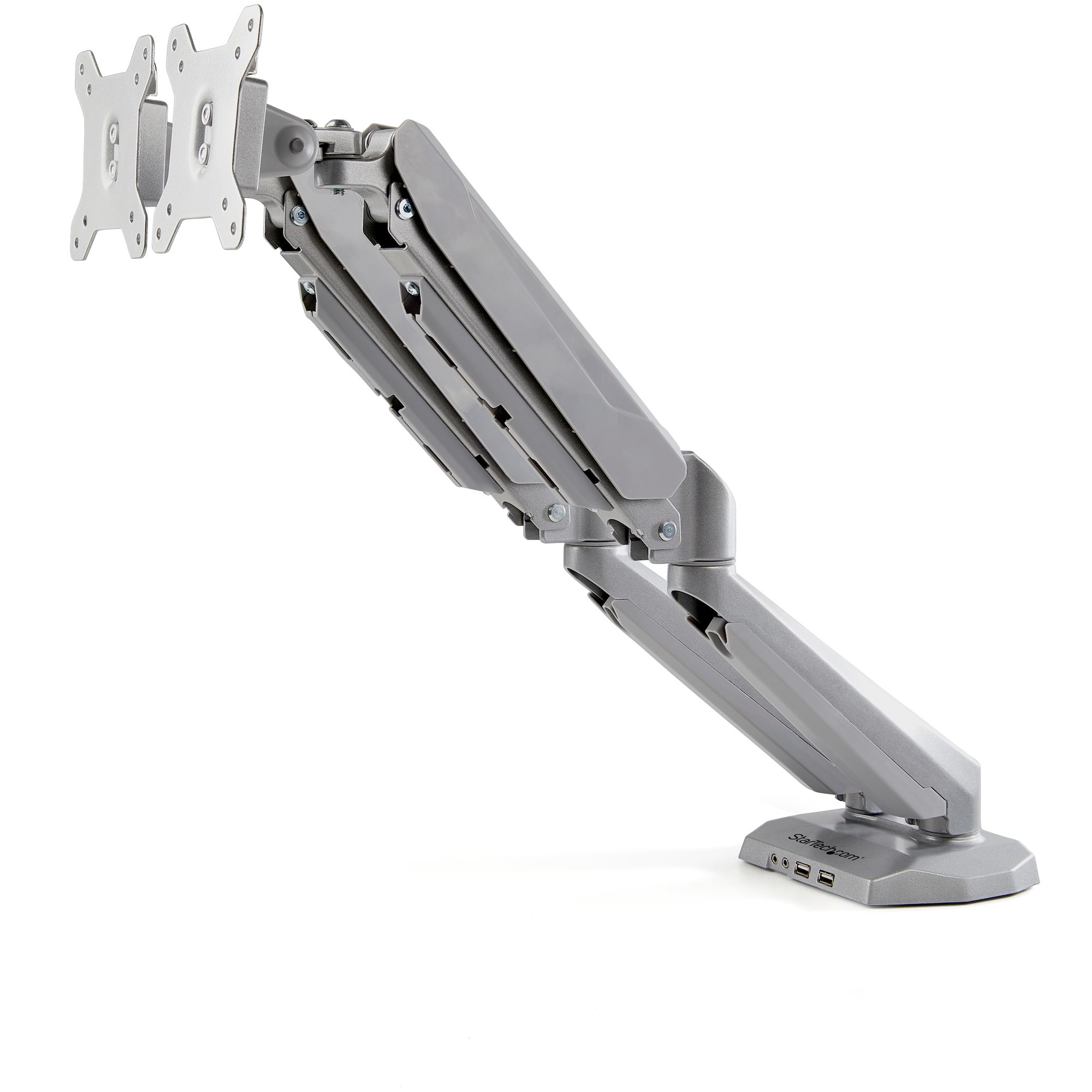 SOPORTE MONITORES-ESCRITORIO -2 BRAZOS-2X USB 3.0 Y 3.5MM