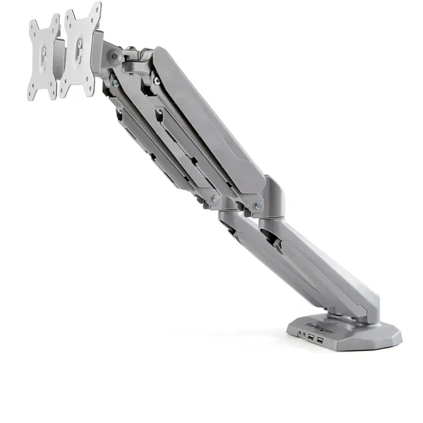 SOPORTE MONITORES-ESCRITORIO -2 BRAZOS-2X USB 3.0 Y 3.5MM