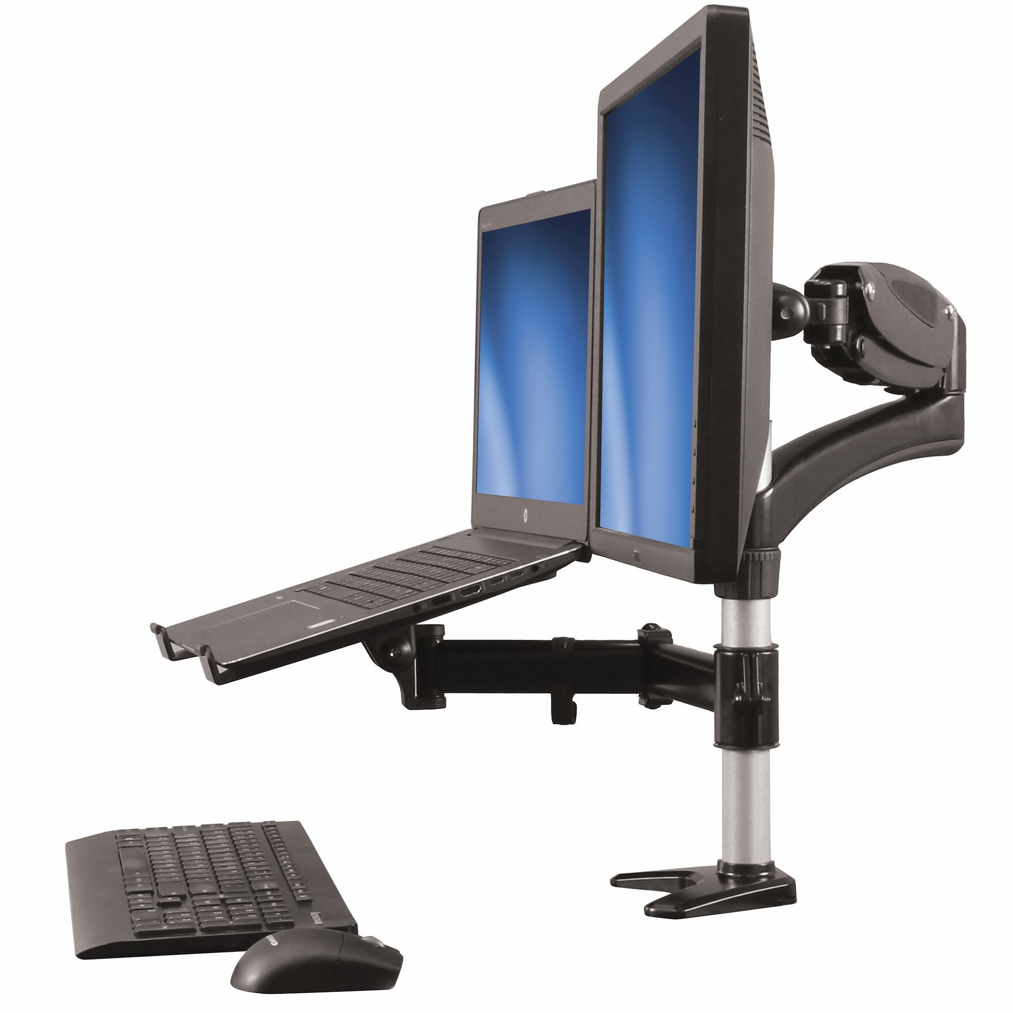 BRAZO PARA 1 MONITOR BASE PARA PORTATIL CON AJUSTE DE ALTURA .