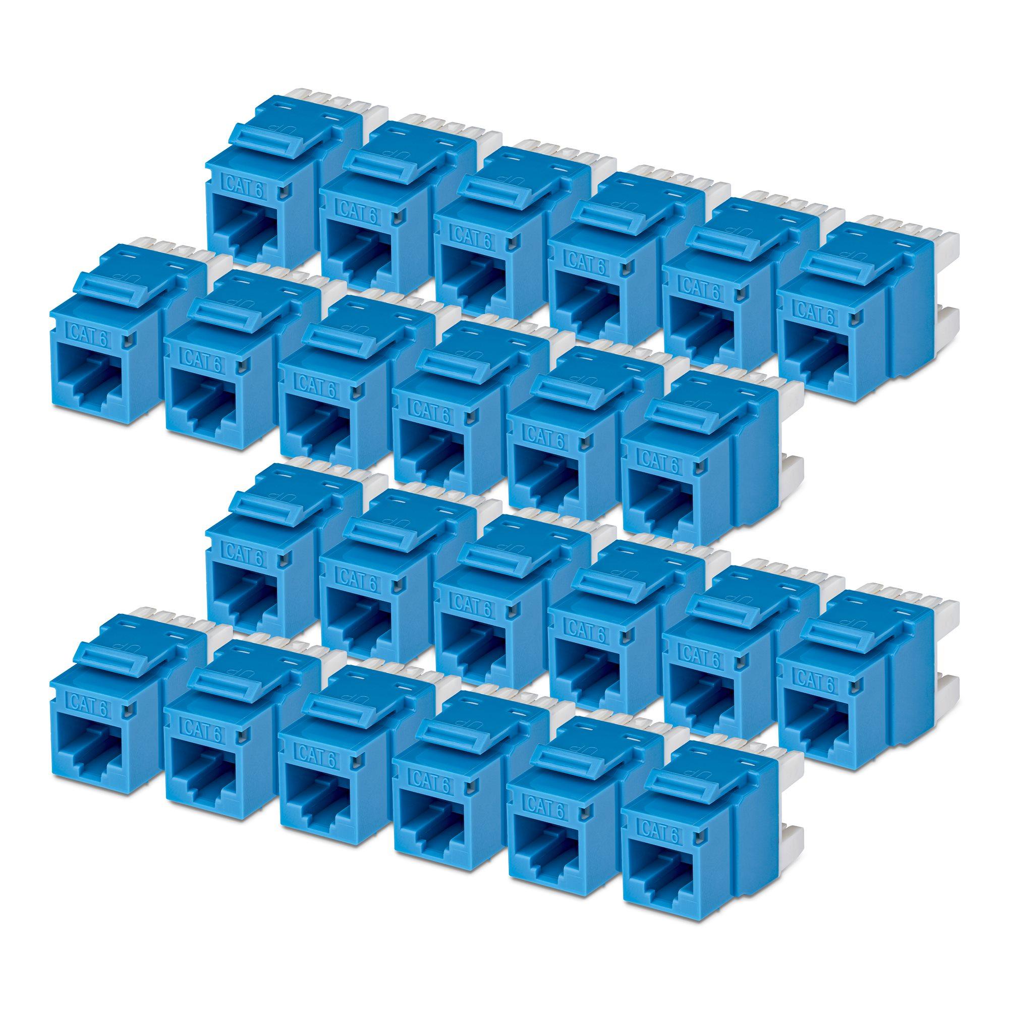 PAQUETE 24 CONECTORES KEYSTONE CAT6 180 GRADOS - AZUL