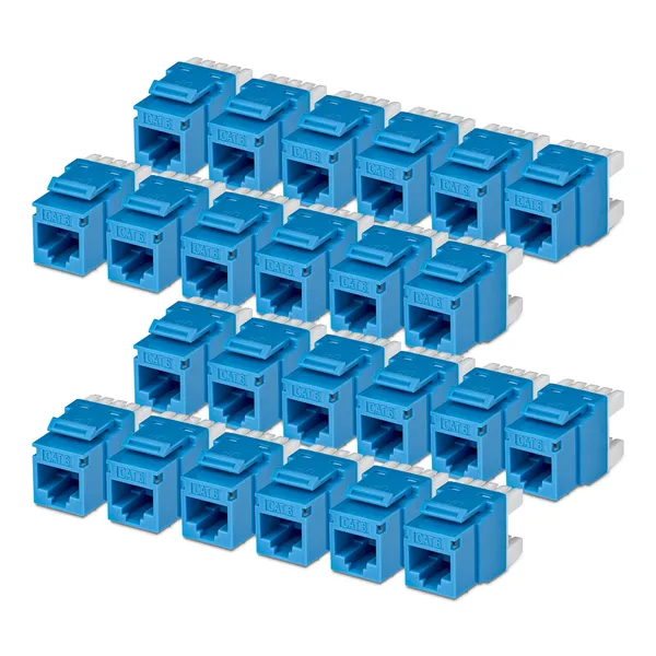 PAQUETE 24 CONECTORES KEYSTONE CAT6 180 GRADOS - AZUL