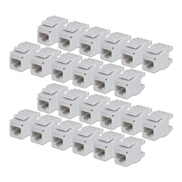 PAQUETE 24 CONECTORES KEYSTONE CAT6 180 GRADOS - BLANCO