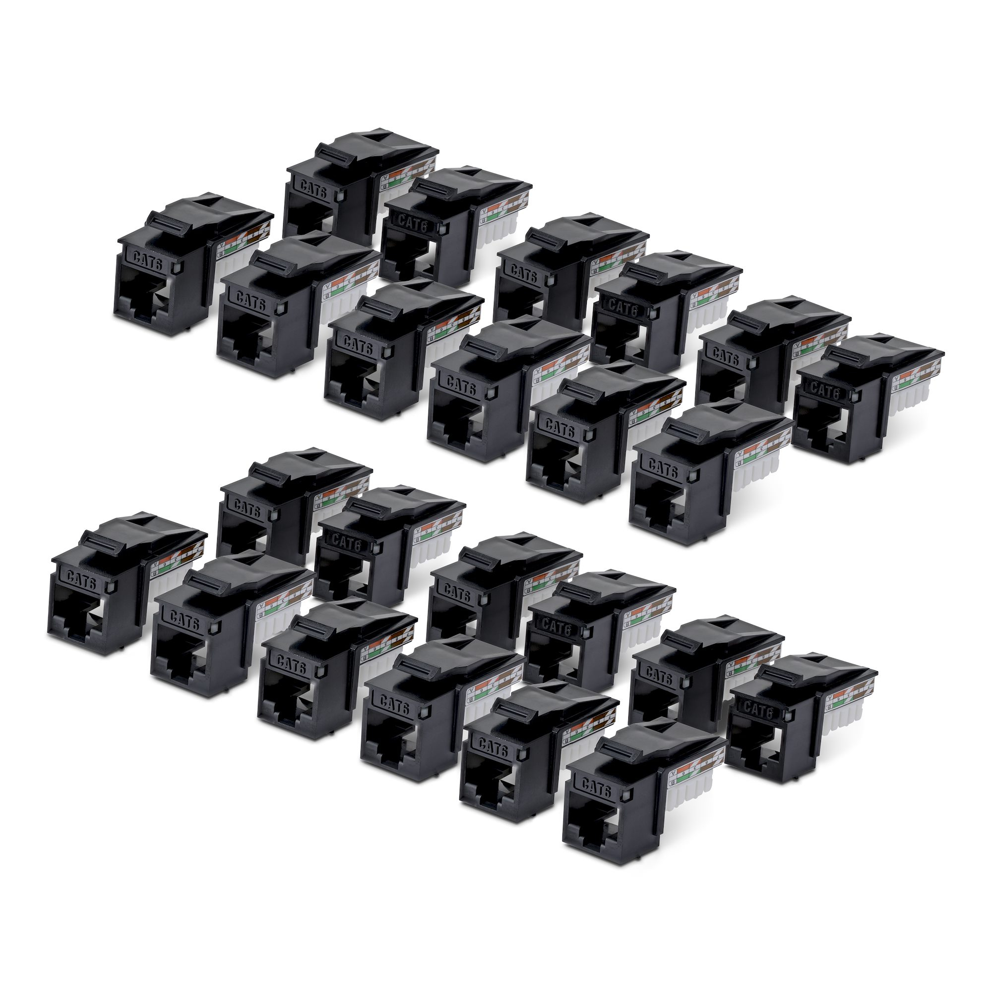 PAQUETE 24 CONECTORES KEYSTONE CAT6 90 GRADOS - NEGRO