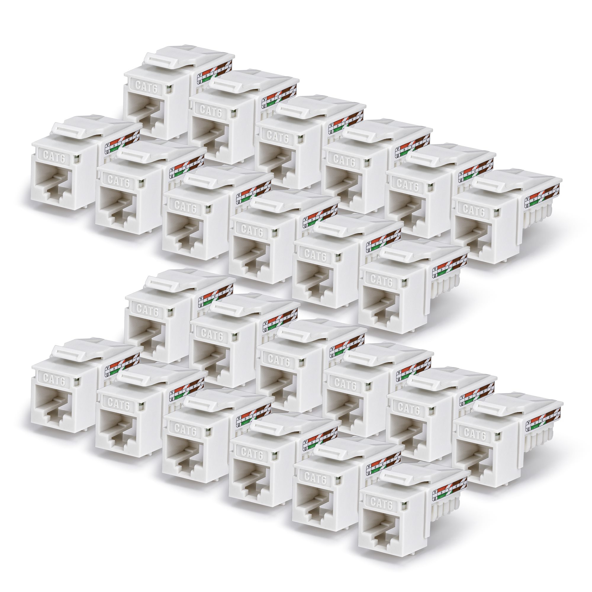 PAQUETE 24 CONECTORES KEYSTONE CAT6 90 GRADOS - BLANCO