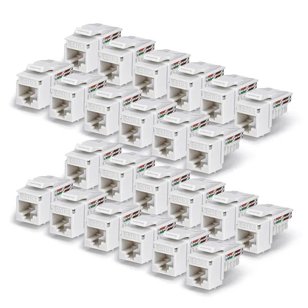 PAQUETE 24 CONECTORES KEYSTONE CAT6 90 GRADOS - BLANCO