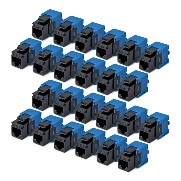 PAQUETE 24 CONECTORES KEYSTONE CAT6 180 GRADOS - NEGRO