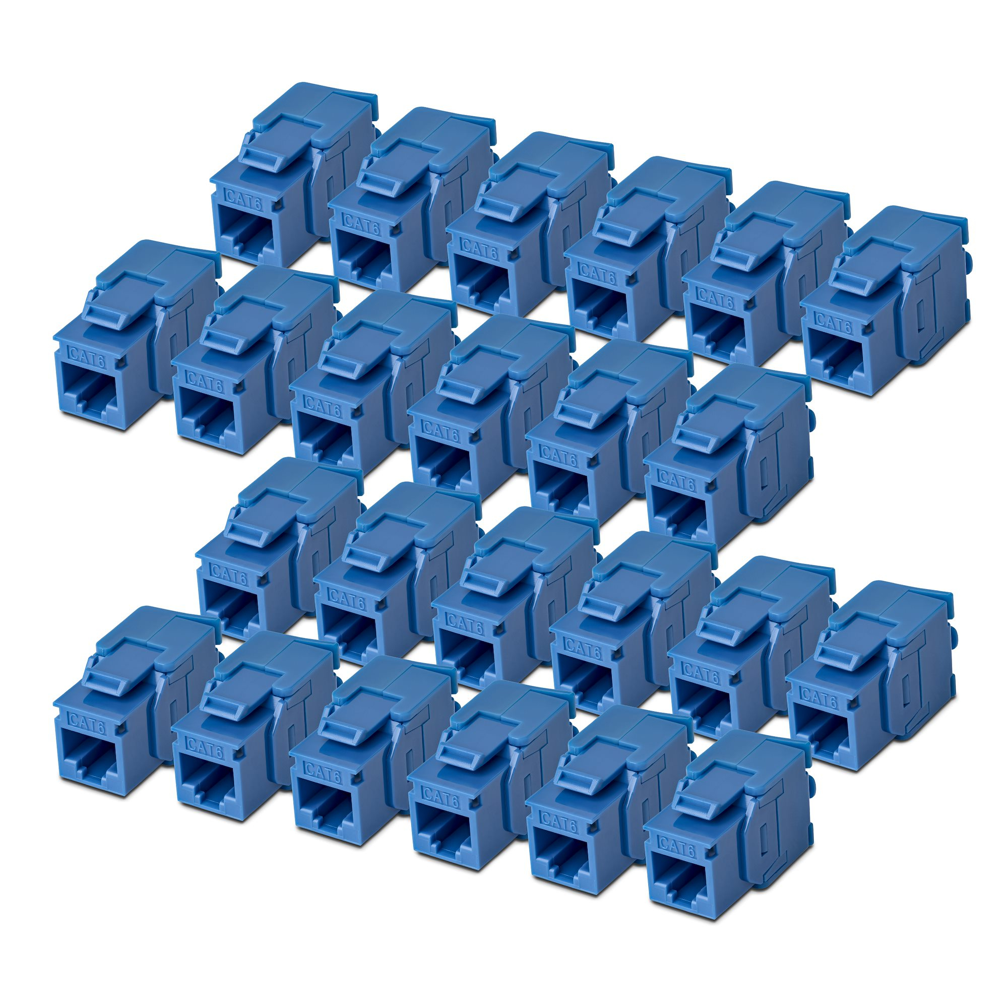 PAQUETE 24 CONECTORES KEYSTONE CAT6 180 GRADOS - AZUL