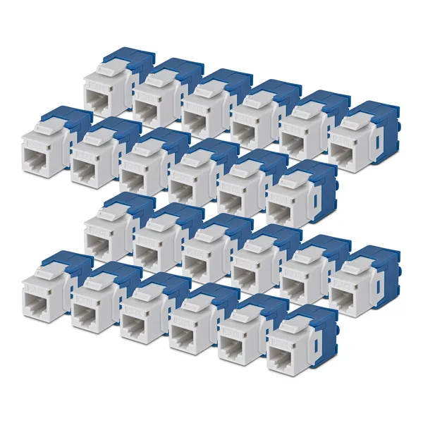 PAQUETE 24 CONECTORES KEYSTONE CAT6 180 GRADOS - BLANCO