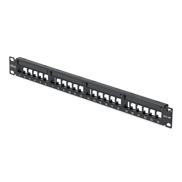 PANEL DE PARCHEO 1U 24 PUERTOS KEYSTONE EN BLANCO - RACK