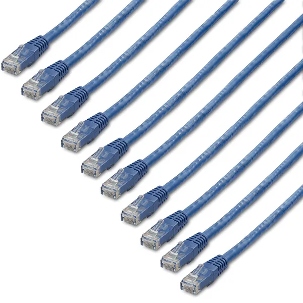 CABLE DE RED RJ45 CAT6 AZUL DE 91CM - PACK DE 10 - MOLDEADO