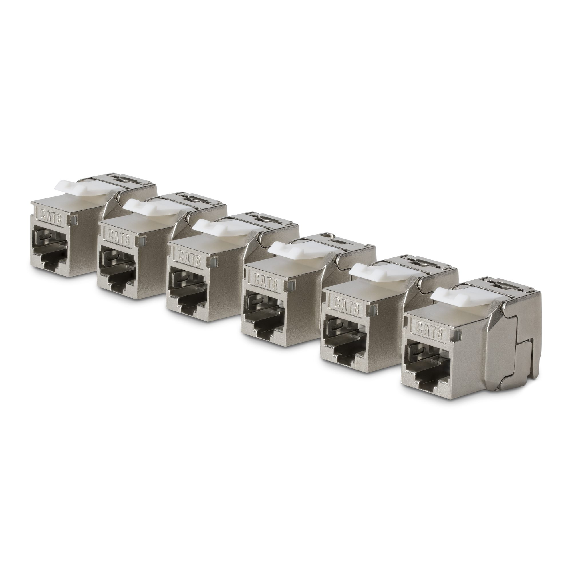 PAQUETE 6 CONECTORES KEYSTONE CAT8 STP - 180 GRADOS