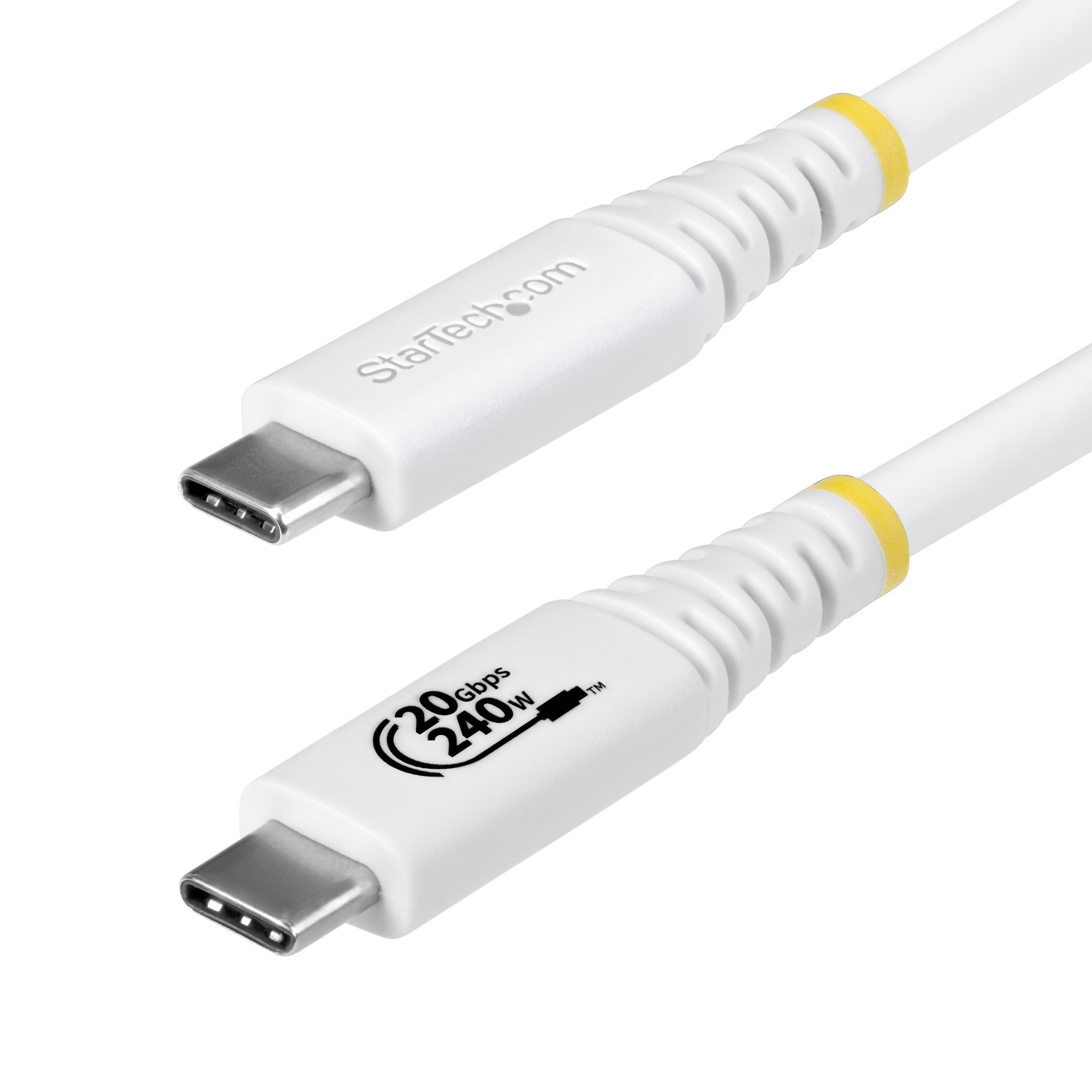 CABLE USB4 2M - USB-C CERTIFICADO USB-IF 20GB BLANCO