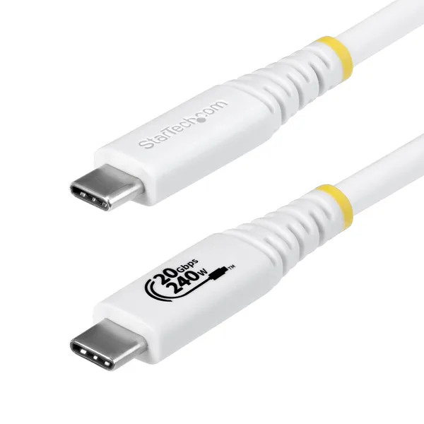 CABLE USB4 2M - USB-C CERTIFICADO USB-IF 20GB BLANCO