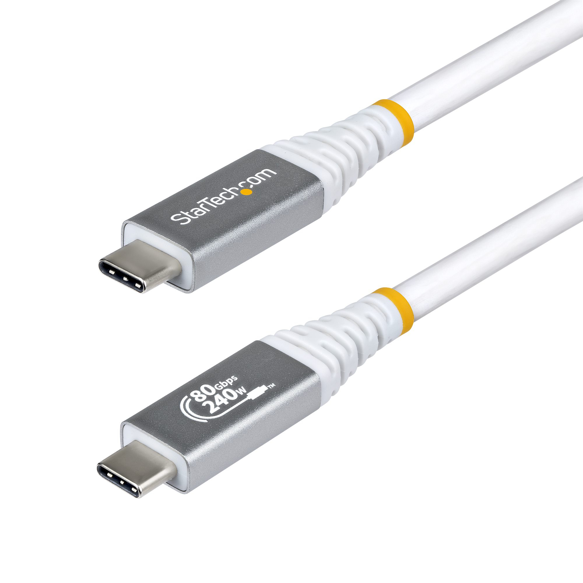 CABLE USB4 50CM - USB-C CERTIFICADO USB-IF 80GB BLANCO